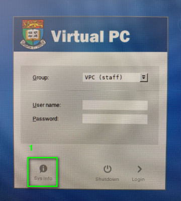 VPC login page