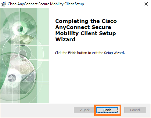 Click Finish to complete