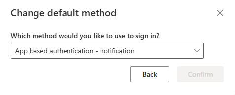 4. Set "App-based authentication - Notification" as your default sign-in method under the section titled "You’re using the most advisable sign-in method where it applies."