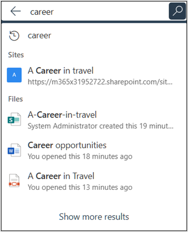 Modern Search Experience
