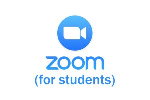 Zoom logo with text for students